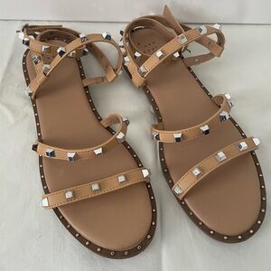Adorable studded sandals with ankle straps